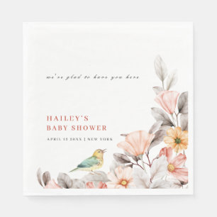 Guardanapo De Papel Elegant Boho Rustic Wildflower Chá de fraldas