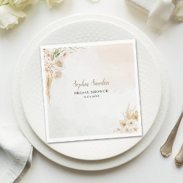 Guardanapo De Papel Elegant Boho Style with Beige & Yellow Flowers