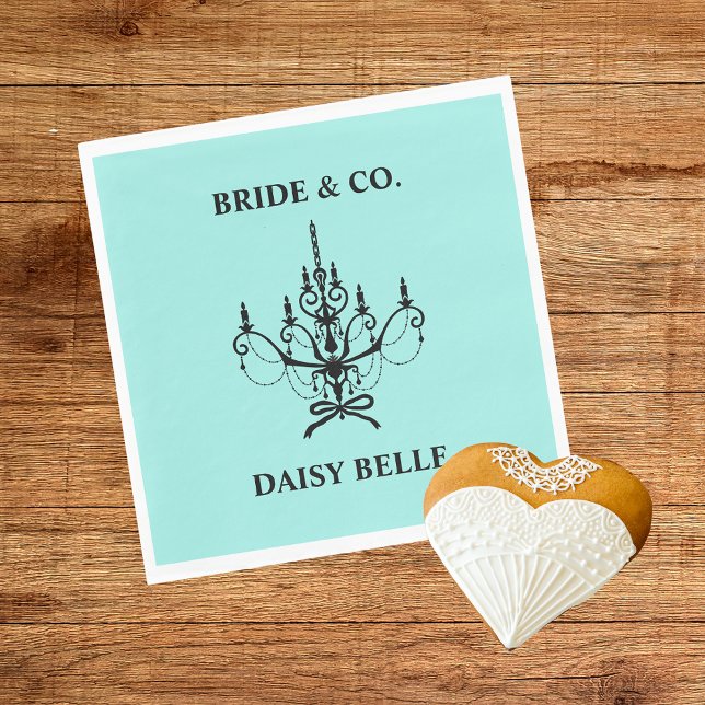 Guardanapo De Papel Elegant Bride & Co. Chuveiro de Noiva Azul-petróle (Criador carregado)