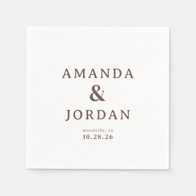 Guardanapo De Papel Elegant Brown Typographic (Frente)