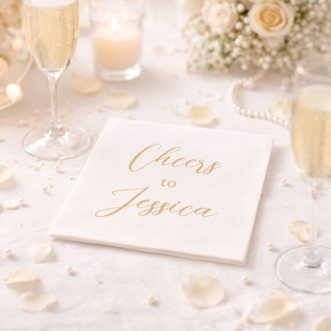 Guardanapo De Papel Elegant Cheers to Script Birthday Party  (Criador carregado)