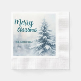 Guardanapo De Papel Elegant Christmas Xmas winter pine tree forest Hol