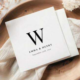 Guardanapo De Papel Elegant Classic Last Name Initial Wedding