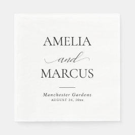 Guardanapo De Papel Elegant Classic Script Calligraphy Wedding