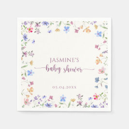 Guardanapo De Papel Elegant Colorful Watercolor Floral Baby Shower