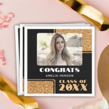 Elegant Congrats Formando Dourado Glitter Photo