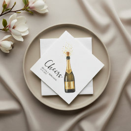 Guardanapo De Papel Elegant Custom Champagne Wedding Napkins with Name