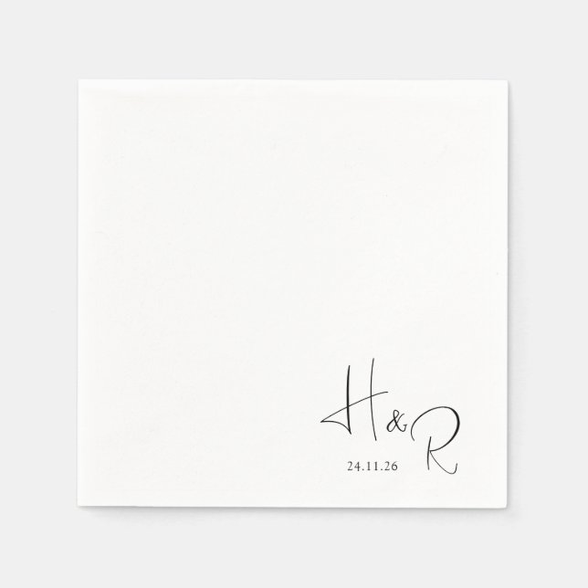 Guardanapo De Papel Elegant Custom Monogram Wedding Napkins (Frente)