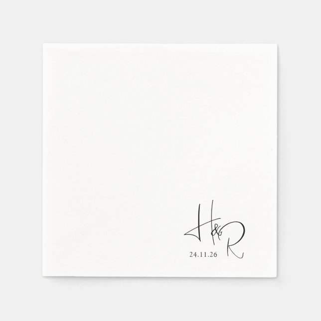 Guardanapo De Papel Elegant Custom Monogram Wedding Napkins (Frente)
