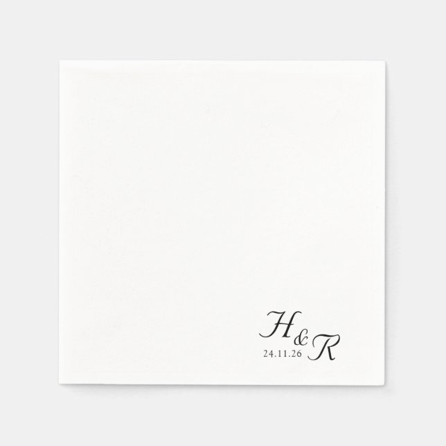 Guardanapo De Papel Elegant Custom Monogram Wedding Napkins (Frente)