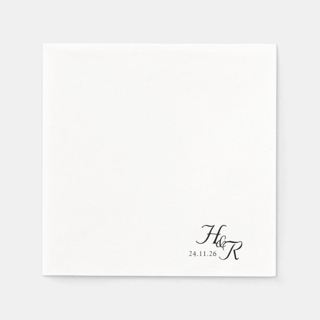 Guardanapo De Papel Elegant Custom Monogram Wedding Napkins (Frente)
