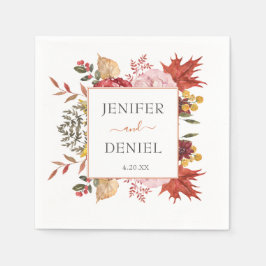 Guardanapo De Papel Elegant Fall Leaves Autumn Wedding 