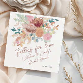 Guardanapo De Papel Elegant Fall Terracotta Blush Floral Bridal Shower