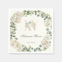 Guardanapo De Papel Elegant Floral 15th Birthday Quinceanera