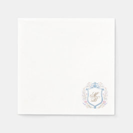 Guardanapo De Papel Elegant Floral Crest Wedding Paper Napkins