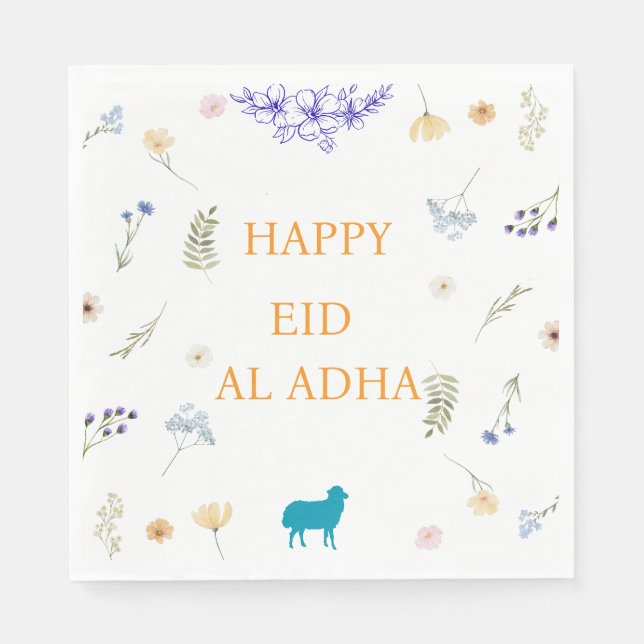 Guardanapo De Papel Elegant Floral Eid al-Adha Table Paper Design (Frente)