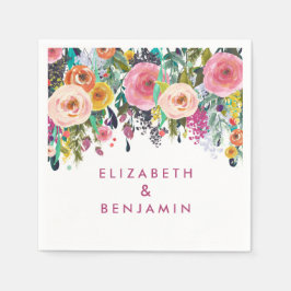 Guardanapo De Papel Elegant Floral Primavera Summer Wedname