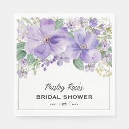 Guardanapo De Papel Elegant Floral Purple Bridal Shower