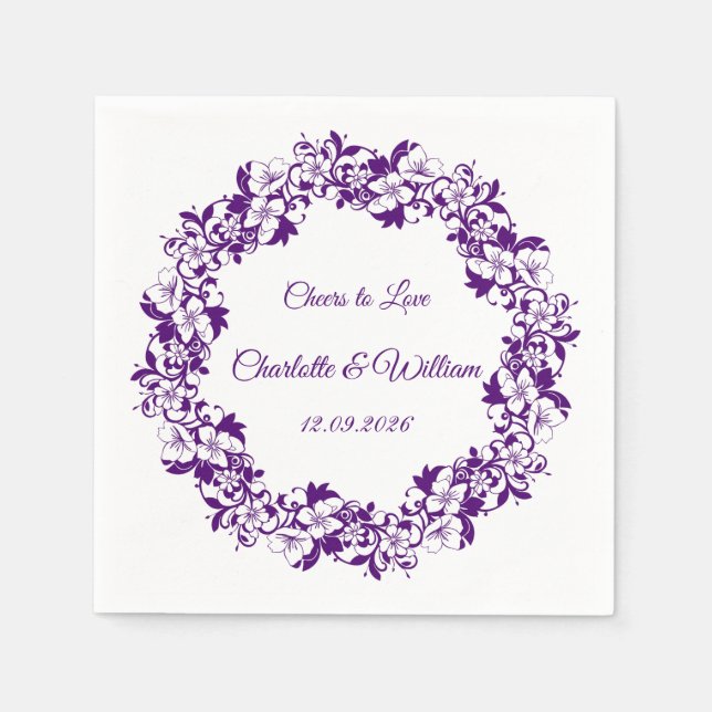 Guardanapo De Papel Elegant floral wedding design (Frente)