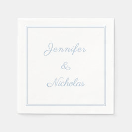 Guardanapo De Papel Elegant Formal Powder Blue Script Wedding