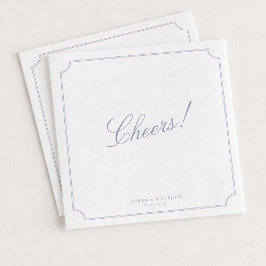 Guardanapo De Papel Elegant Frame Blue Wedding Napkins