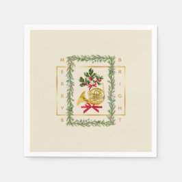 Guardanapo De Papel Elegant French Horn Christmas Irish Cream Paper