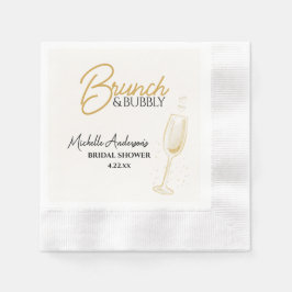 Guardanapo De Papel Elegant Gold Brunch & Bubbly Bridal Shower