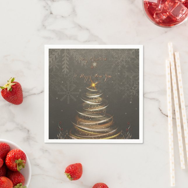Guardanapo De Papel  Elegant Gold  glow Christmas Tree (Insitu)