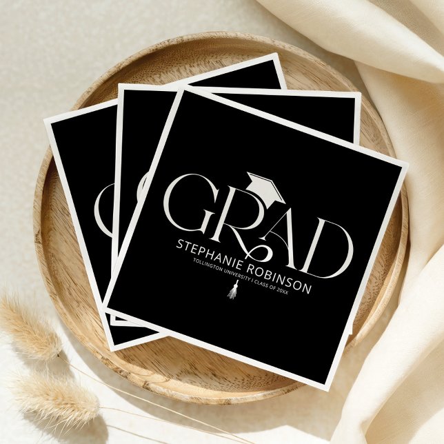 Guardanapo De Papel Elegant Graduation Tassel Black (Criador carregado)