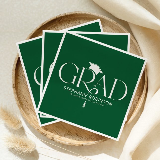 Guardanapo De Papel Elegant Graduation Tassel Green (Criador carregado)