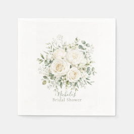 Guardanapo De Papel Elegant Ivory Floral Wedding Bridal Shower