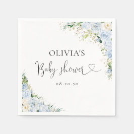 Guardanapo De Papel Elegant Light Blue Detail Baby Shower Paper 