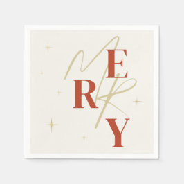 Guardanapo De Papel Elegant Merry Christmas Typography