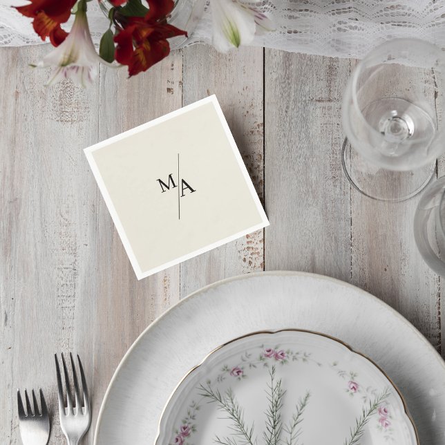 Guardanapo De Papel Elegant Minimalist Wedding Cocktail Napkin (Criador carregado)