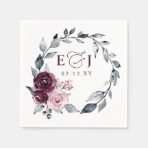 Elegant Modern Botanical Burgundy Floral Wedding