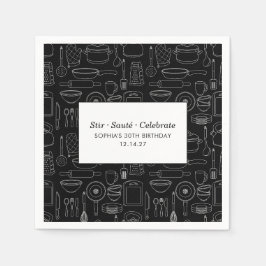 Guardanapo De Papel Elegant Modern Cooking Party Chef Birthday Party