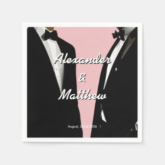 Guardanapo De Papel Elegant Modern Gay Men Wedding Rainbow