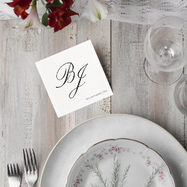 Guardanapo De Papel Elegant Monogram Wedding Cocktail Napkins