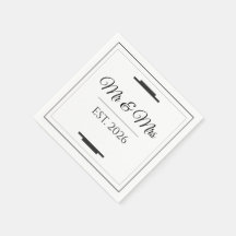 Elegant Mr & Mrs Wedding Modern Minimalist Favor