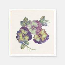 Guardanapo De Papel Elegant Pansy Floral Paper Napkin
