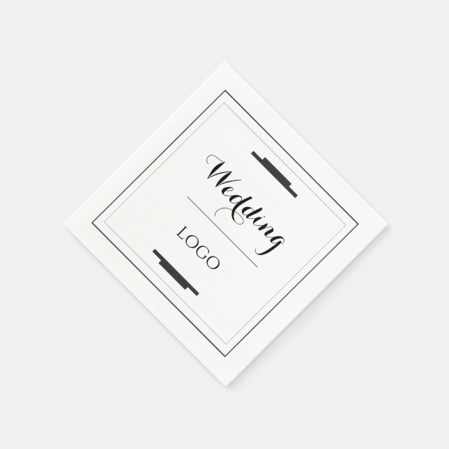Guardanapo De Papel Elegant Personalized Wedding  Custom Modern Gift (Canto)
