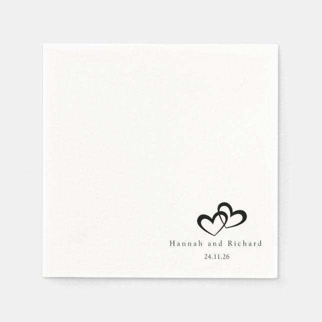 Guardanapo De Papel Elegant Personalized Wedding Napkins (Frente)