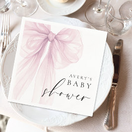 Guardanapo De Papel Elegant Pink Bow Baby Shower