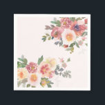 Guardanapo De Papel Elegant Pink Floral Bridal Shower<br><div class="desc">Elegant Pink Floral Bridal Shower Paper Napkins</div>
