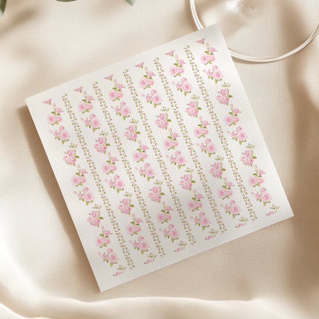Guardanapo De Papel Elegant Pink Floral White (Criador carregado)