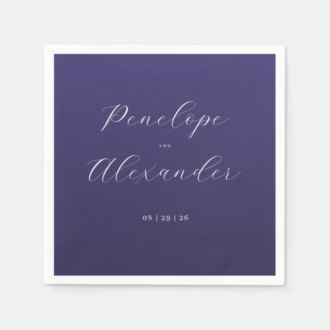 Guardanapo De Papel Elegant Purple Calligraphy (Frente)