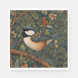 Guardanapo De Papel Elegant Retro Art Nouveau woodland bird