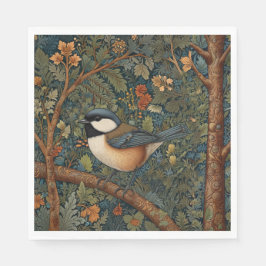 Guardanapo De Papel Elegant Retro Art Nouveau woodland bird