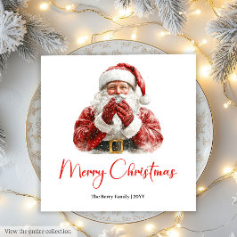 Guardanapo De Papel Elegant Santa Claus Classic Festive Holiday Napkin
