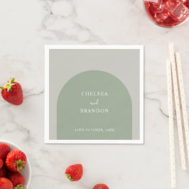 Guardanapo De Papel Elegant Script Sage Green Boho Arch Rustic Wedding